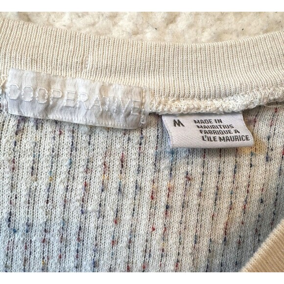 Cooperative Sweater M Multicolor Textured Crew Neck Pullover Cotton Blend - Picture 4 of 9